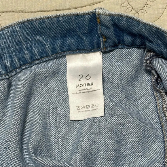 NWOT MOTHER Snacks High Waisted Tie Front Funnel Sneak Jeans 26 All You Can Eat - Picture 9 of 10